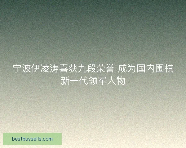 宁波伊凌涛喜获九段荣誉 成为国内围棋新一代领军人物 宁波伊凌涛喜获九段荣誉 成为国内围棋新一代领军人物
